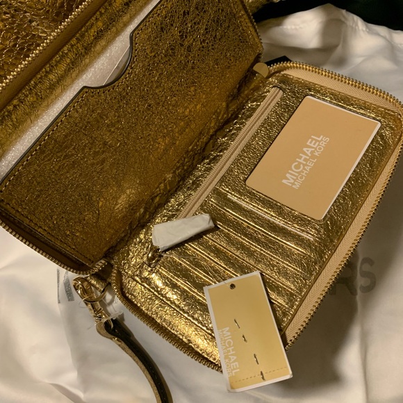 Michael Kors Python Metallic Gold Bag and Wallet - Picture 11 of 16